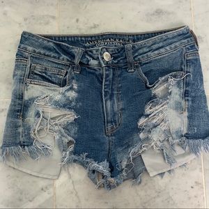 American Eagle Hi-Rise Distressed Shorts